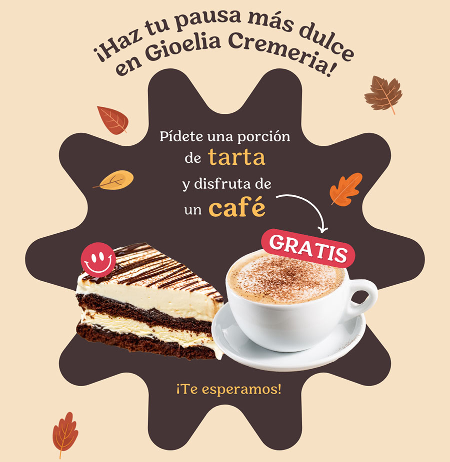 Este invierno, pídete un trozo de tarta y te regalamos un café gratis.