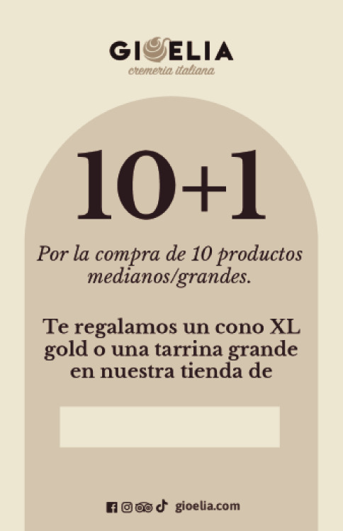 Tarjeta de Fidelización Gioelia Cremeria